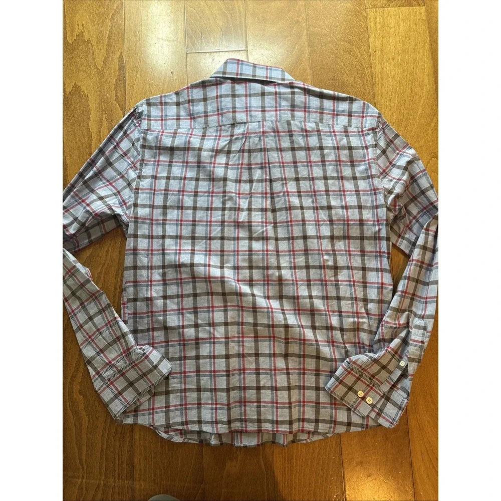 Johnnie-O Men's Hangin Out Shirt Large Blue Plaid, Long Sleeve, Button-Up Size M - Picture 4 of 5